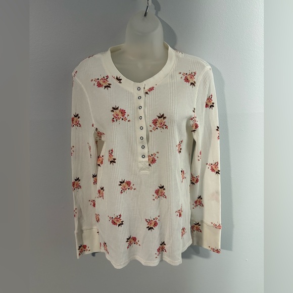 aerie Tops - Aerie • Floral Snap Henley Long Sleeve